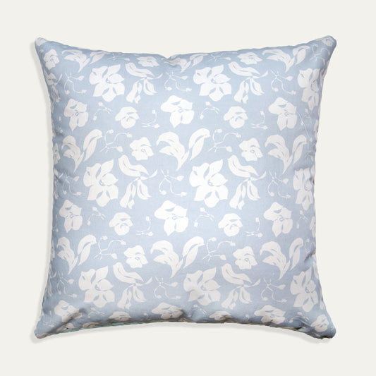 Cornflower Blue Floral Printed Pillow