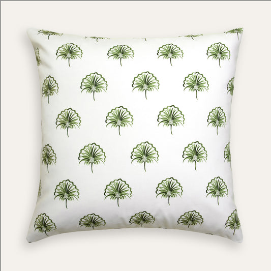 Green Floral Printed Pillow