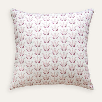 Pink & Burgundy Drop Repeat Floral Printed Pillow