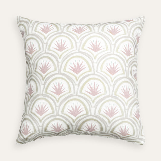 Pink Art Deco Palm Printed Pillow