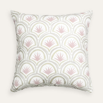 Pink Art Deco Palm Printed Pillow