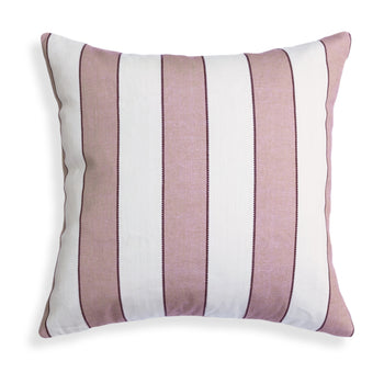 Florence Rosewood striped pillow in rich rosewood hue with crisp lines, offering a bold, custom look from Pepper Home.