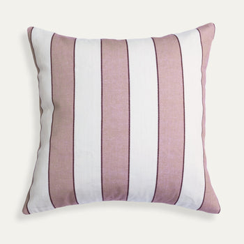 Florence Rosewood striped pillow in rich rosewood hue with crisp lines, offering a bold, custom look from Pepper Home.