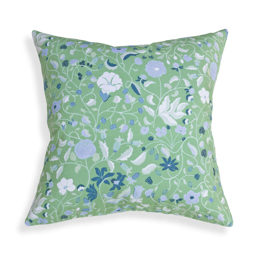Lulie Parsley pillow with custom hand-painted floral pattern by Claire de Quenetain for Pepper Home.