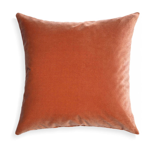 Autumn Velvet pillow in rich orange velvet, a sophisticated custom accent to elevate your home by Pepper Home.
