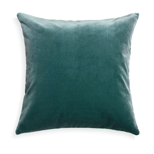 peacock blue velvet pillow
