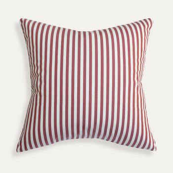 Louisa Cranberry pillow with custom deep red woven stripes by Pepper Home for elegant home accents.