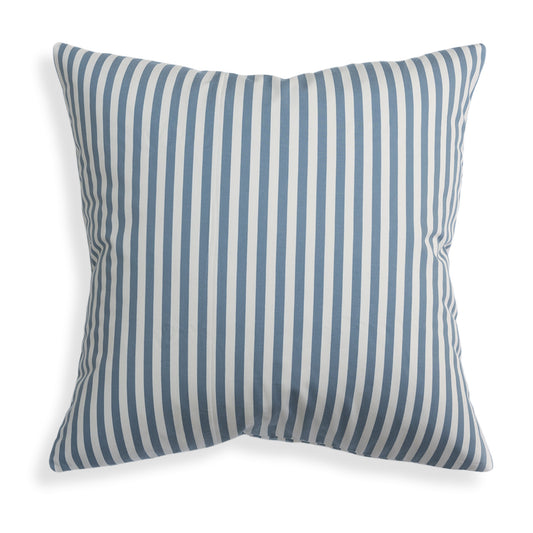 Louisa Harbor pillow with deep blue structured stripes, a timeless and versatile custom home accent by Pepper Home.