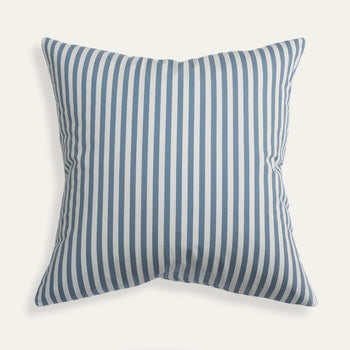 Louisa Harbor pillow with deep blue structured stripes, a timeless and versatile custom home accent by Pepper Home.
