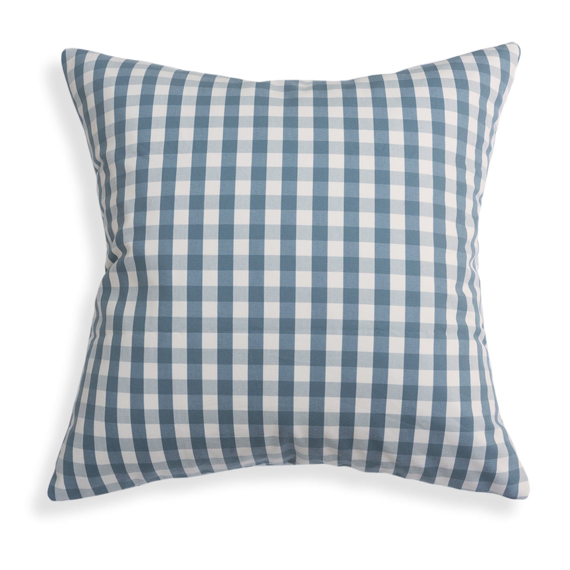 Millie Harbor pillow with crisp blue gingham pattern, bringing a structured and modern touch to your custom home decor.
