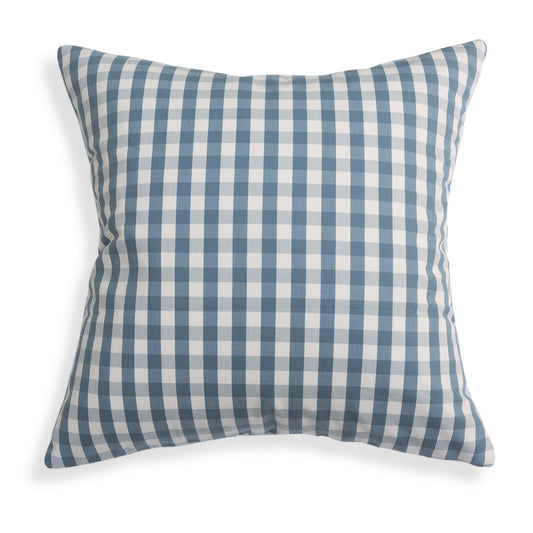 Millie Harbor pillow with crisp blue gingham pattern, bringing a structured and modern touch to your custom home decor.
