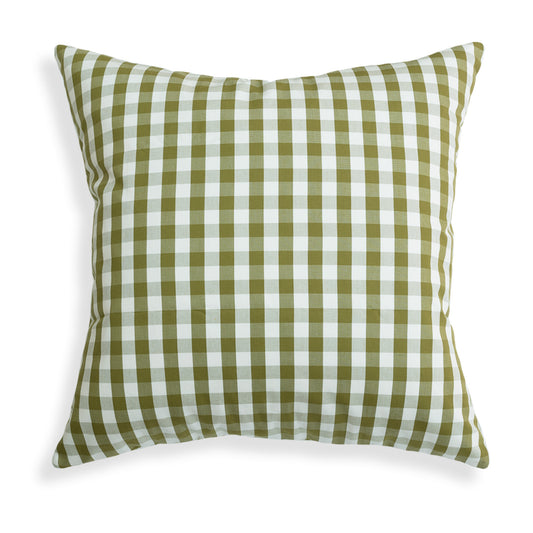 Millie Moss pillow with custom green gingham pattern by Pepper Home, adding depth and texture to your space.