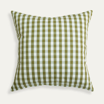 Millie Moss pillow with custom green gingham pattern by Pepper Home, adding depth and texture to your space.