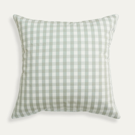 Millie Sage pillow with soft muted green gingham pattern, adding a custom touch to your home decor by Pepper Home
