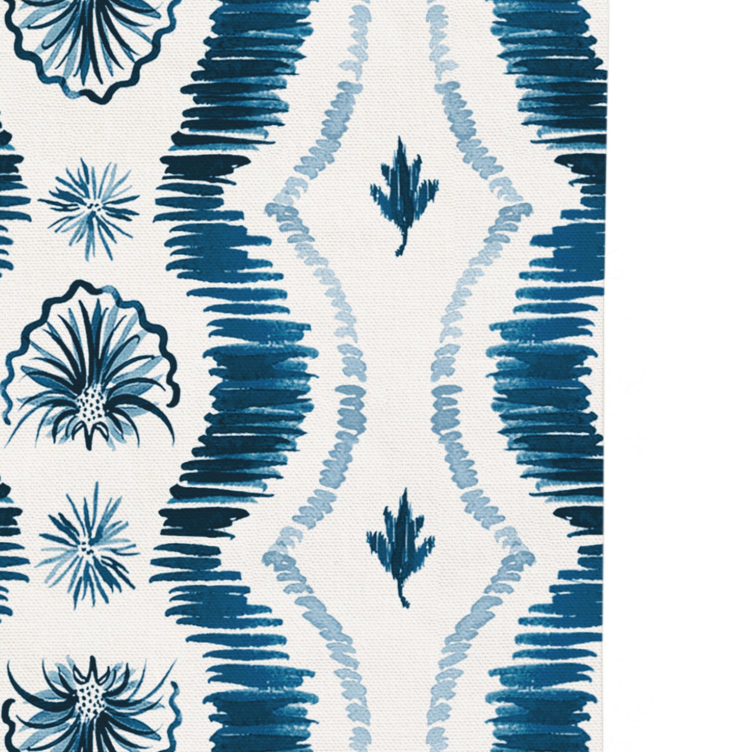 blue ikat curtain