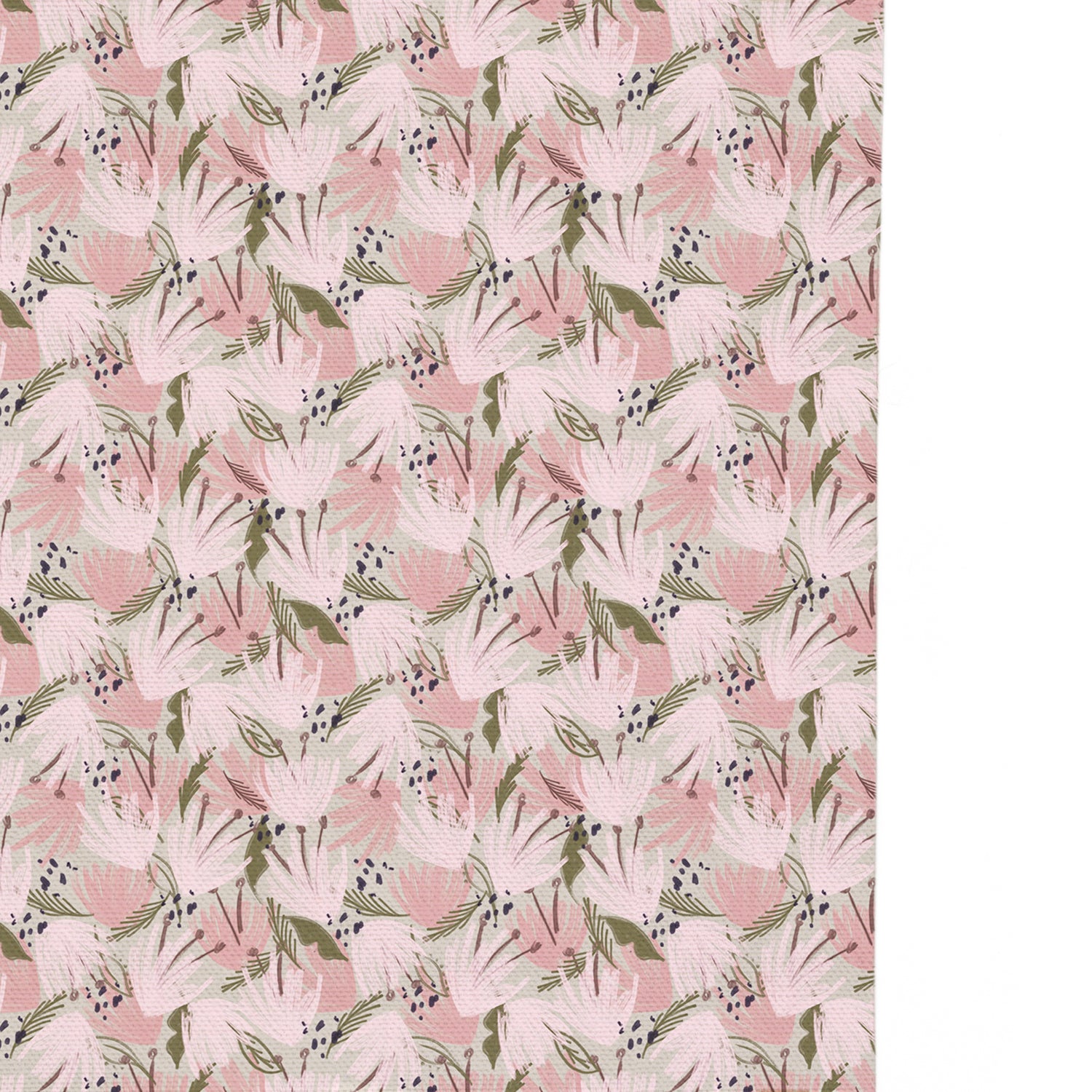 pink and green floral curtain
