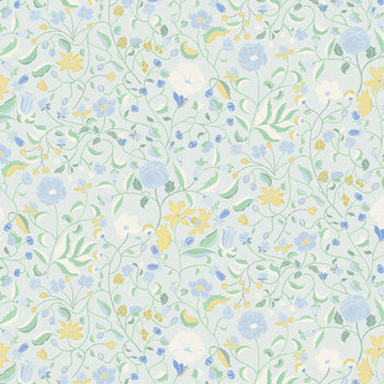 Lulie Eggshell custom sheer curtains with a breezy garden pattern by Pepper Home, designed by Claire de Quenetain