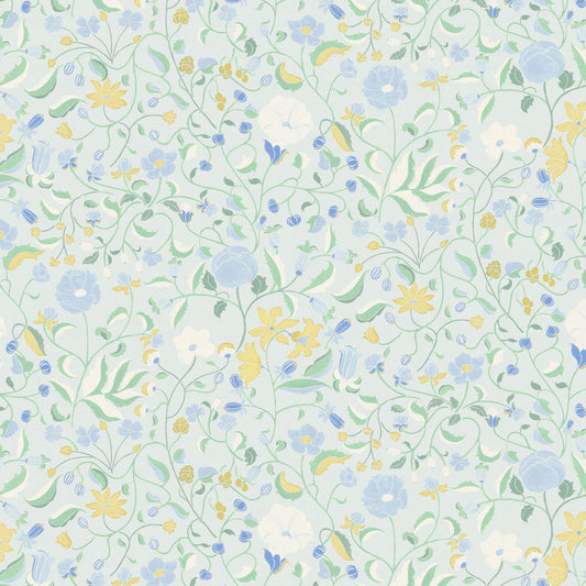 Lulie Eggshell custom sheer curtains with a breezy garden pattern by Pepper Home, designed by Claire de Quenetain