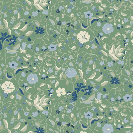 Lulie Parsley custom hand-painted floral pattern by Claire de Quenetain, perfect for Pepper Home sheer curtains.