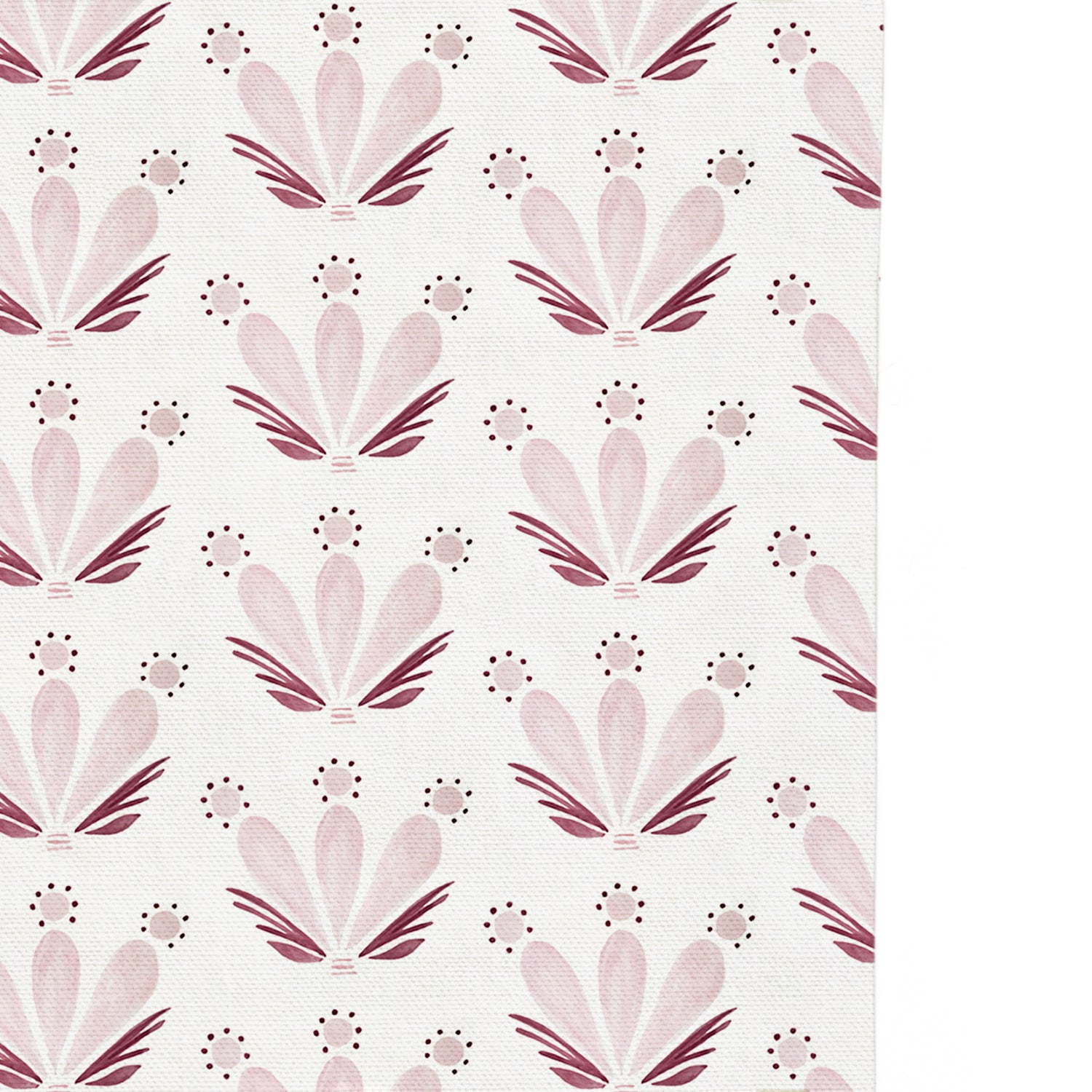 pink and burgundy floral drop repeat curtain