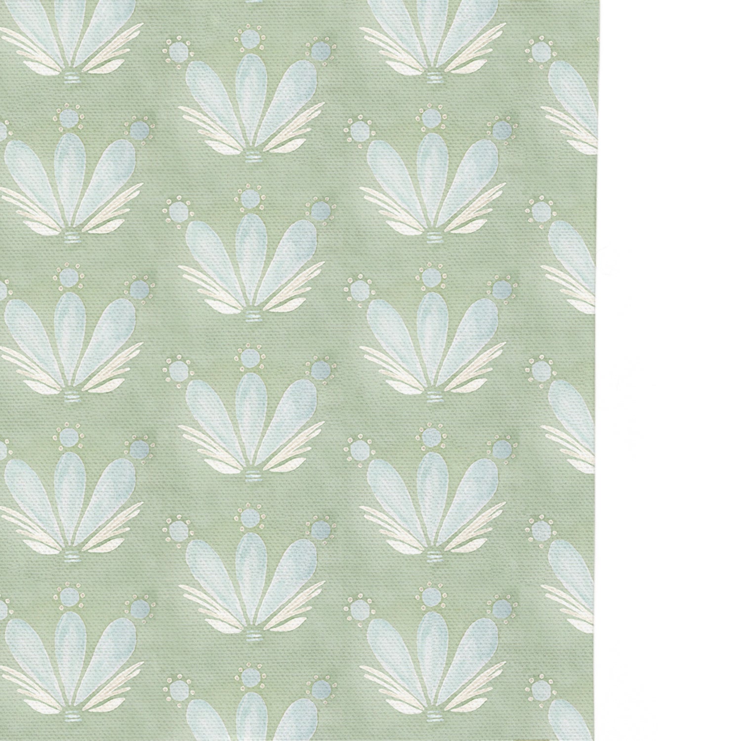 blue green floral drop repeat curtain