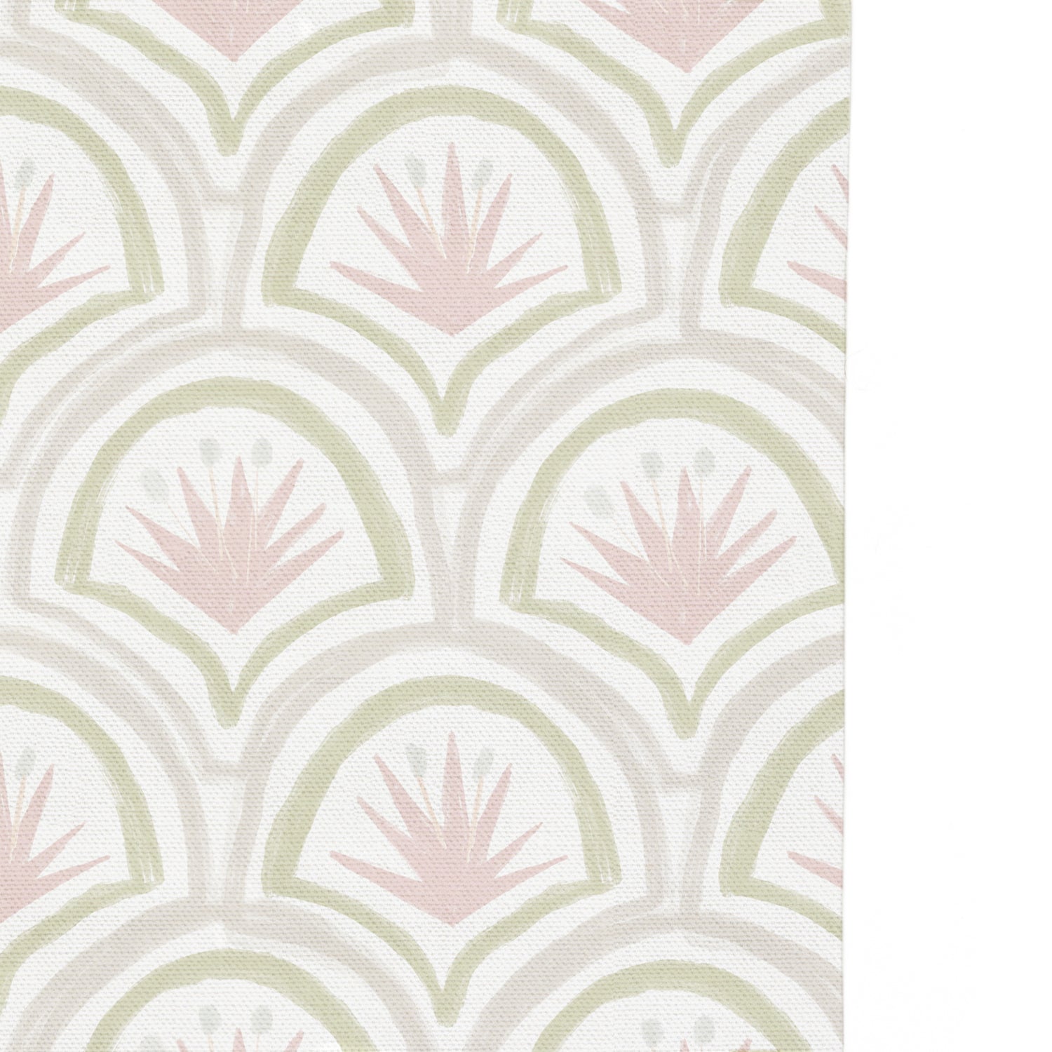 pink and green art deco palm curtain