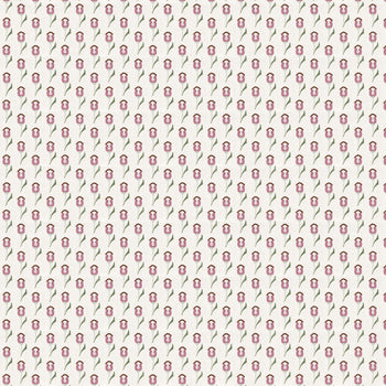 Annabelle Orchid fabric with classic pink and green tulip motif, perfect for custom curtains by Pepper Home.