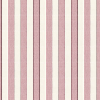 Florence Rosewood custom linen fabric with bold rosy stripes and delicate scalloped border from Pepper Home.