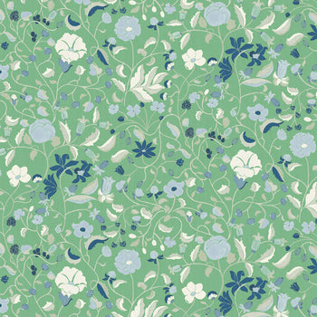 Lulie Parsley custom hand-painted floral pattern by Claire de Quenetain for Pepper Home sheer curtains.