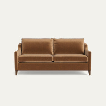 FEATURED: Shown in 75" / Tobacco Legs / Walnut Velvet Welt