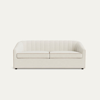 FEATURED: Shown in 85" / Cushion Seat / Channeled / Honey Velvet Welt