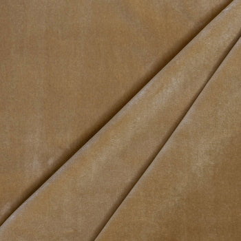 Soft, warm Camel Velvet fabric by Pepper Home, perfect for custom curtains and made-to-order elegant interiors.