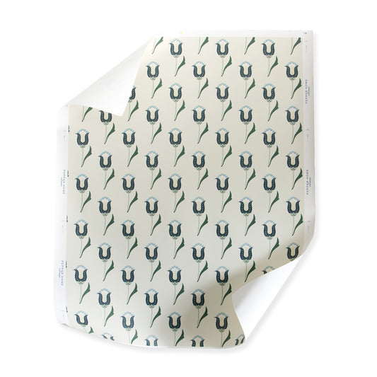 Abstract floral with varying green tones printed wallpaper