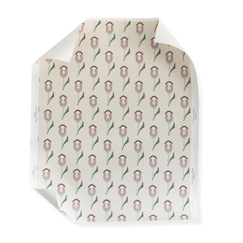 abstract floral pink and green printed wallpaper