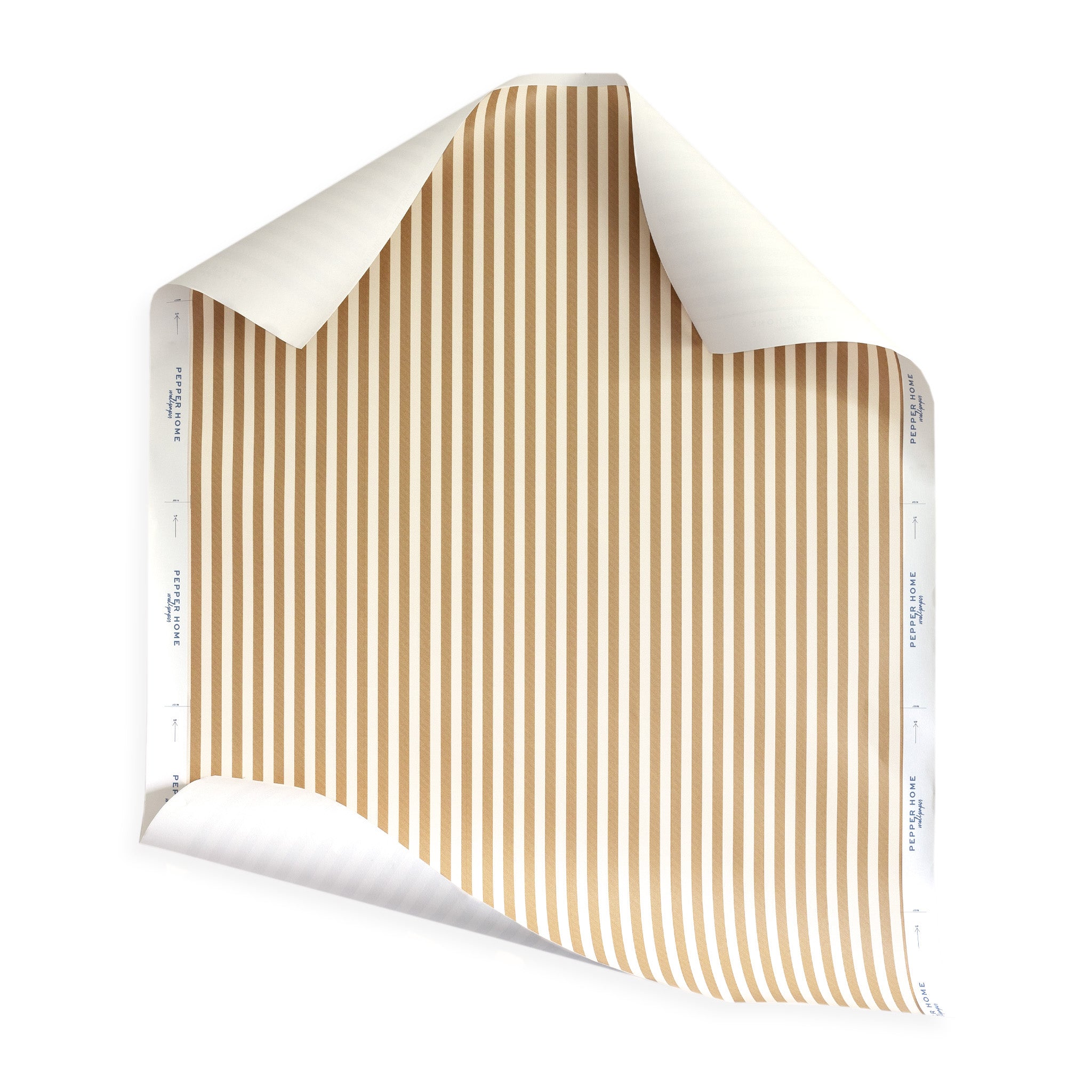 Louisa Camel striped fabric in warm earth tones, perfect for custom Pepper Home curtains and sophisticated decor.