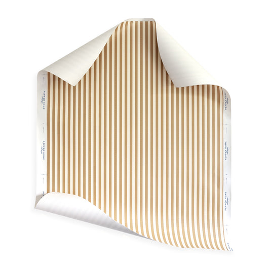 Louisa Camel striped fabric in warm earth tones, perfect for custom Pepper Home curtains and sophisticated decor.