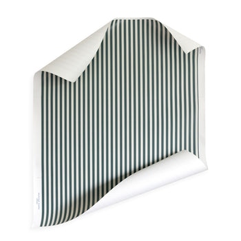 Louisa Peacock fabric sample in rich blue stripes, custom made-to-order by Pepper Home for elegant interiors.