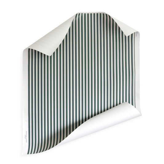 Louisa Peacock fabric sample in rich blue stripes, custom made-to-order by Pepper Home for elegant interiors.