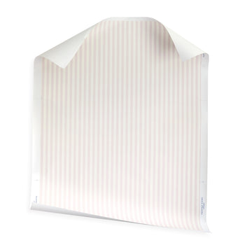 Louisa Petal fabric with soft pink stripes and scalloped top, perfect for custom curtains by Pepper Home.