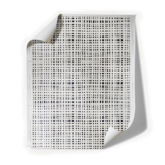 Ginger Black fabric swatch with modern gingham pattern featuring uneven black lines for custom Pepper Home curtains.