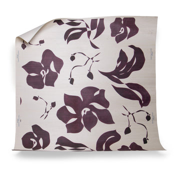 Georgia Burgundy custom botanical wallpaper with bold burgundy and cream abstract floral design by Pepper Home.