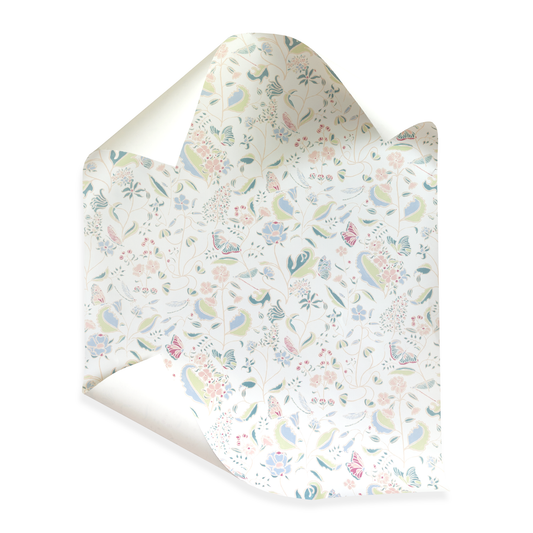 Gemma Pear wallpaper featuring custom hand-painted floral design by Claire de Quenetain, perfect for Pepper Home decor.