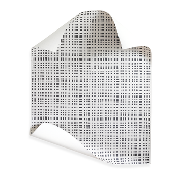 Ginger Black fabric featuring a modern, graphic gingham print with uneven lines for custom Pepper Home curtains.