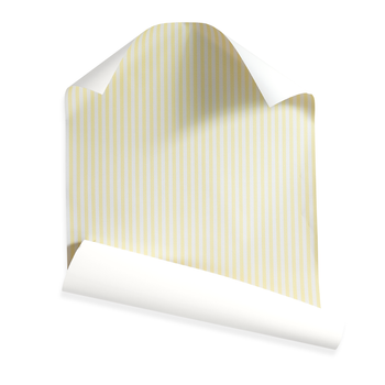 Louisa Lemon custom striped wallpaper in soft yellow, adding a crisp yet gentle touch to any room by Pepper Home.