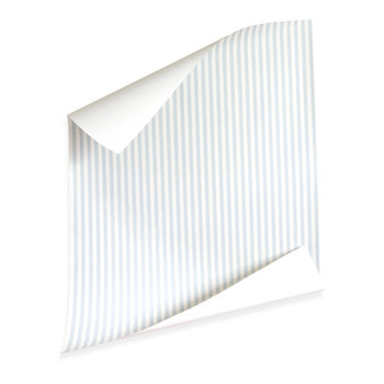 Louisa Mist showcases a crisp, light blue striped custom curtain design by Pepper Home, perfect for any space.