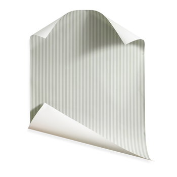 Louisa Sage custom wallpaper with soft muted green stripes, adding a fresh, classic look for custom Pepper Home interiors.