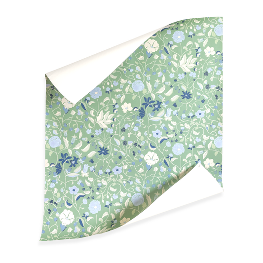 Lulie Parsley custom wallpaper with hand-painted verdant garden pattern by Claire de Quenetain from Pepper Home.