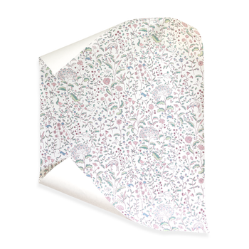 Ruby Burgundy wallpaper featuring custom hand-painted woodland creatures and floral motifs by Claire de Quenetain.