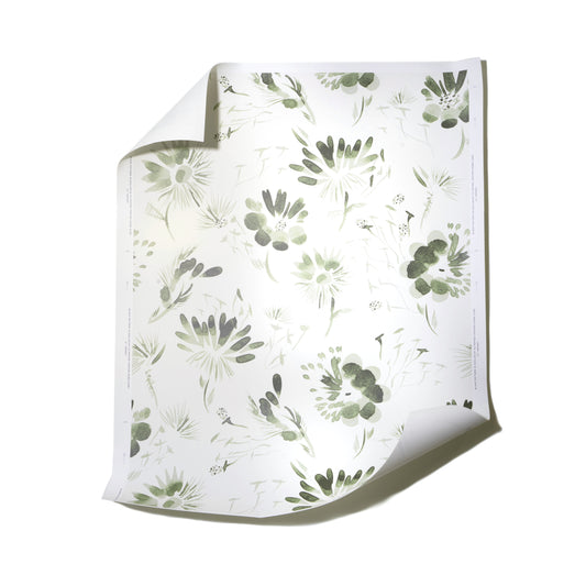 Blake Moss fabric featuring custom moss green floral print by Pepper Home, perfect for made-to-order curtains and decor.