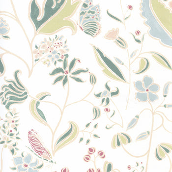 Gemma Pear hand-painted floral pattern by Claire de Quenetain, perfect for Pepper Home custom curtains and sheer designs.